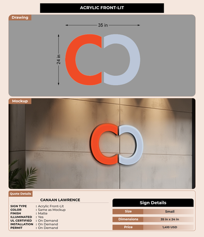 CUSTOM MOCKUP SIGN FOR Canaan Lawrence