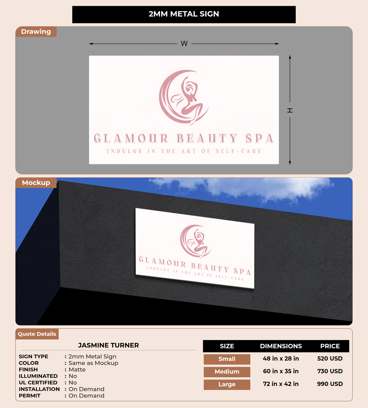 CUSTOM MOCKUP SIGN FOR Jasmine Turner
