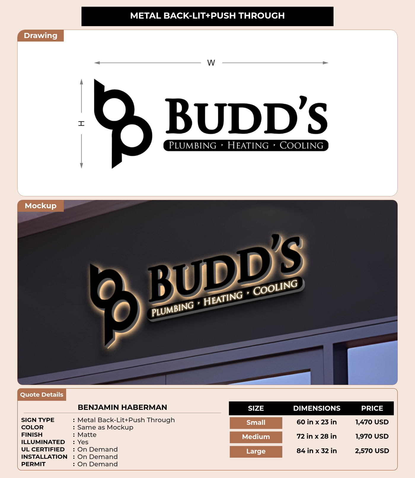 CUSTOM MOCKUP SIGN FOR Benjamin Haberman