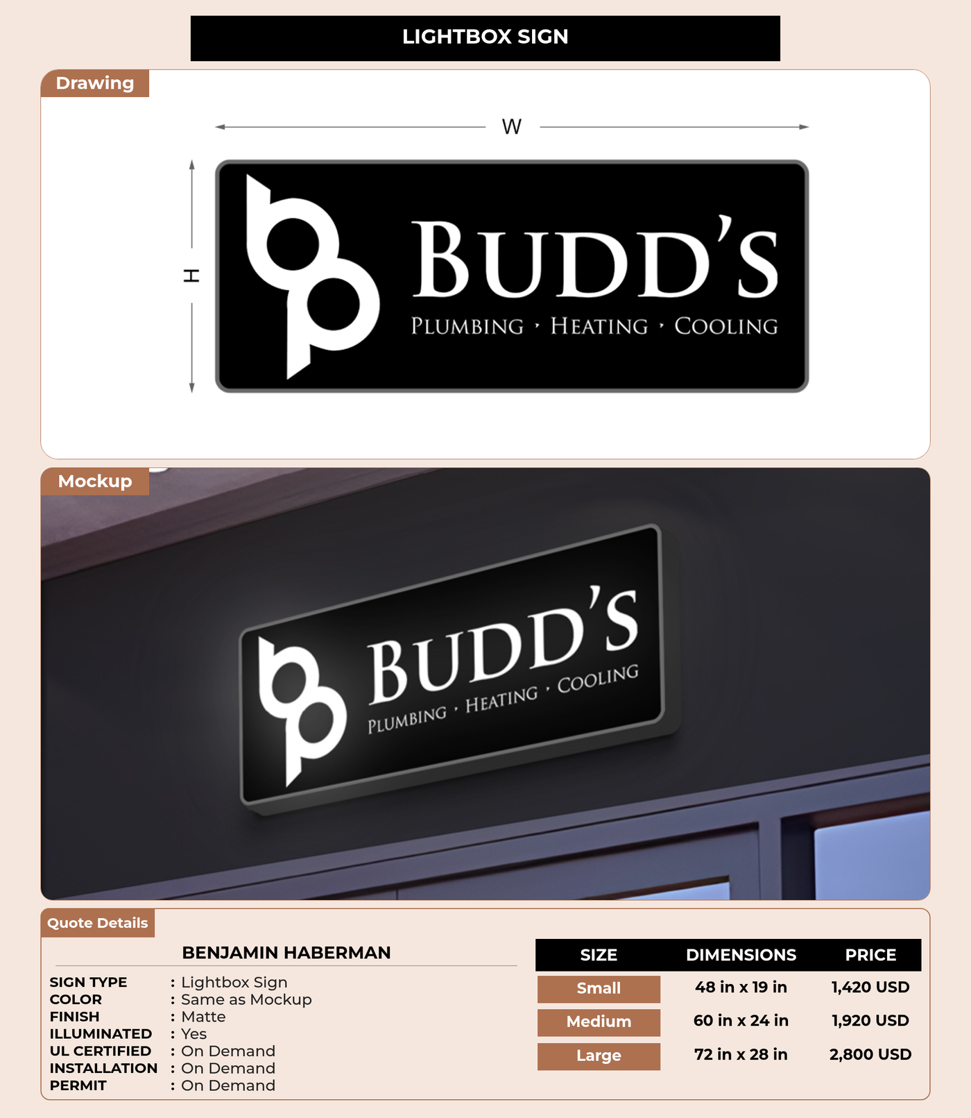 CUSTOM MOCKUP SIGN FOR Benjamin Haberman