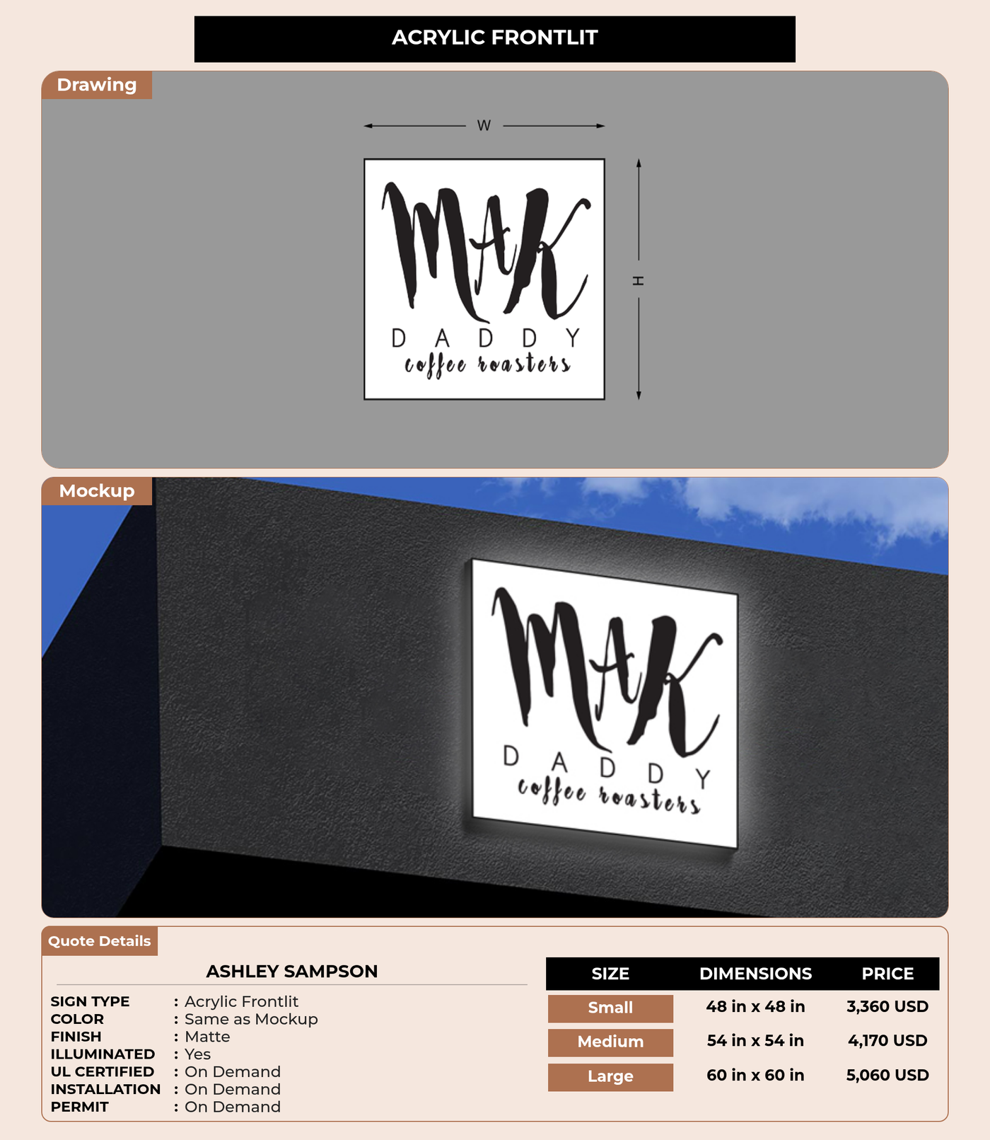 CUSTOM MOCKUP SIGN FOR Ashley Sampson