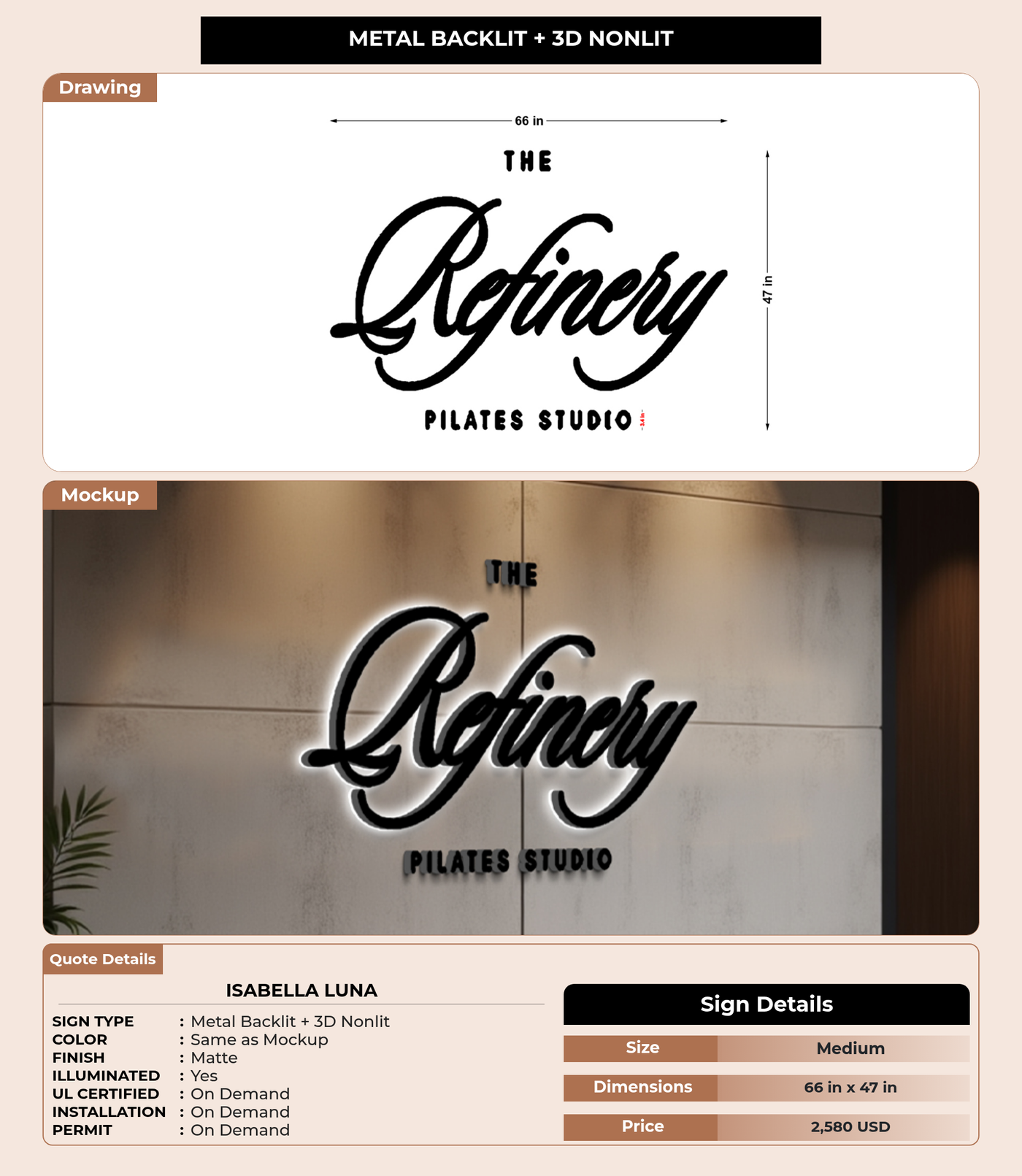 CUSTOM MOCKUP SIGN FOR Isabella Luna