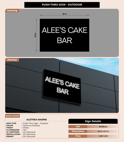 CUSTOM MOCKUP SIGN FOR Alethea Nairne