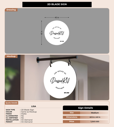 CUSTOM MOCKUP SIGN FOR Lisa