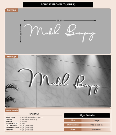 CUSTOM MOCKUP SIGN FOR Sandra