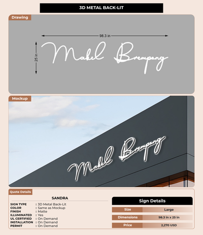 CUSTOM MOCKUP SIGN FOR Sandra