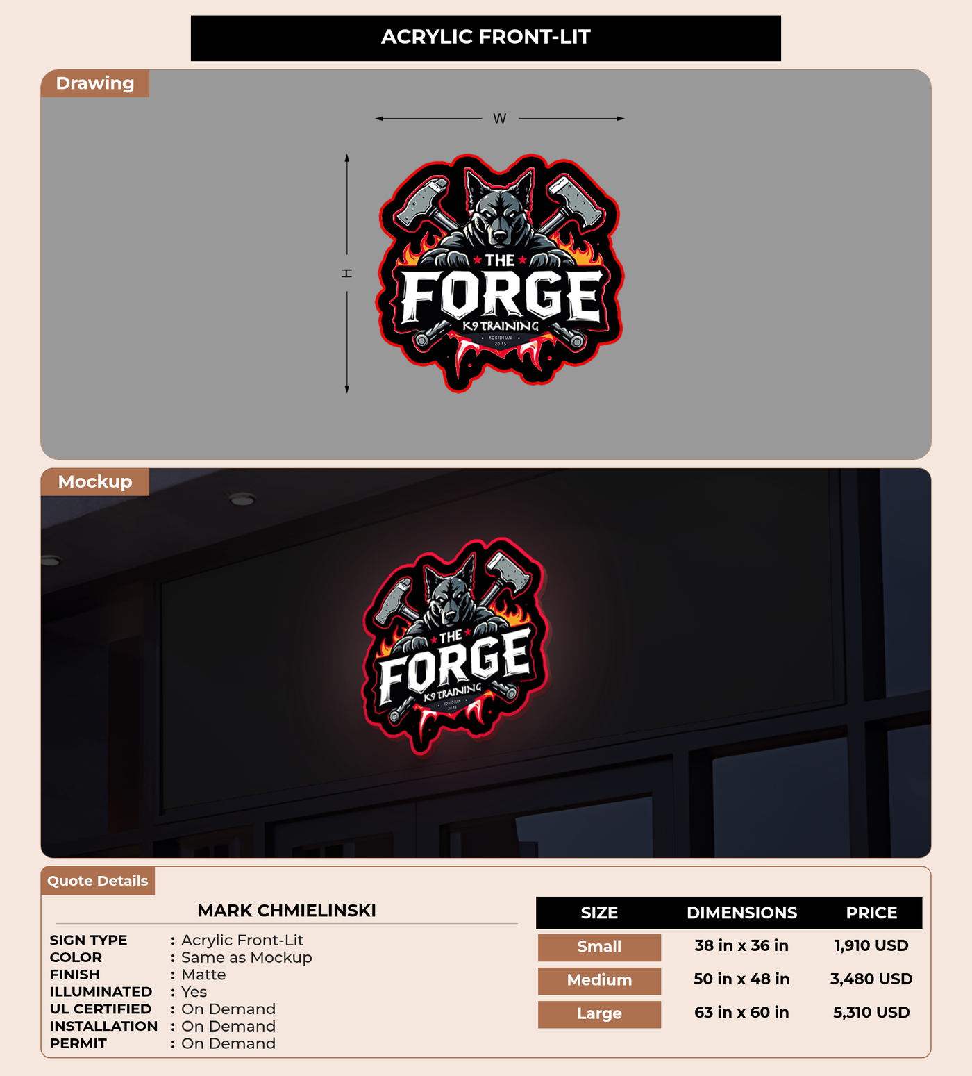 CUSTOM MOCKUP SIGN FOR Mark Chmielinski
