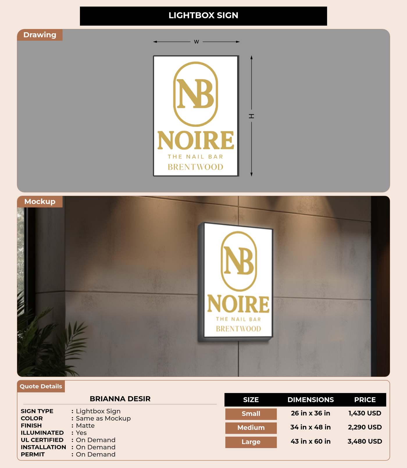 CUSTOM MOCKUP SIGN FOR Brianna Desir