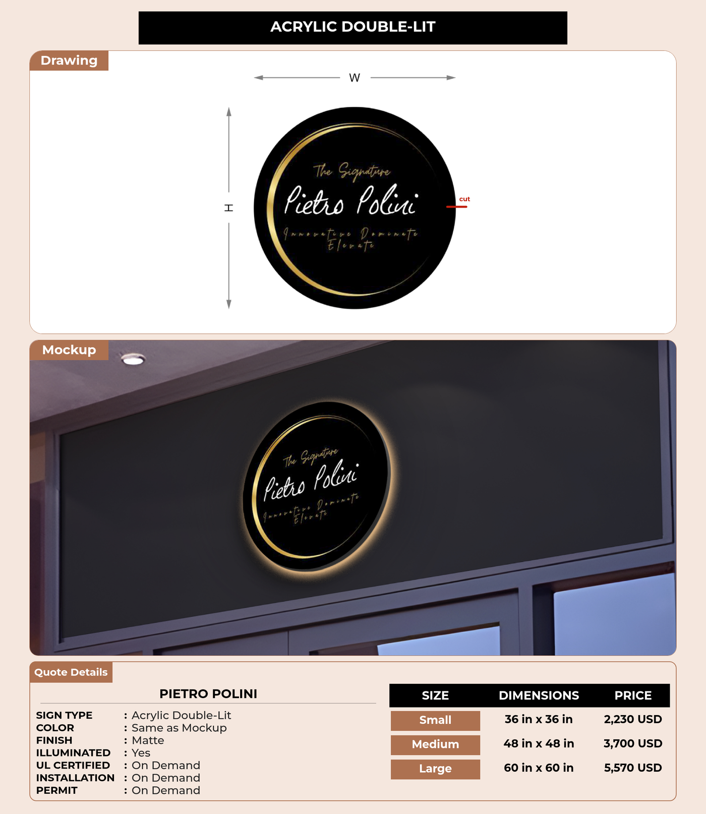 CUSTOM MOCKUP SIGN FOR Pietro Polini