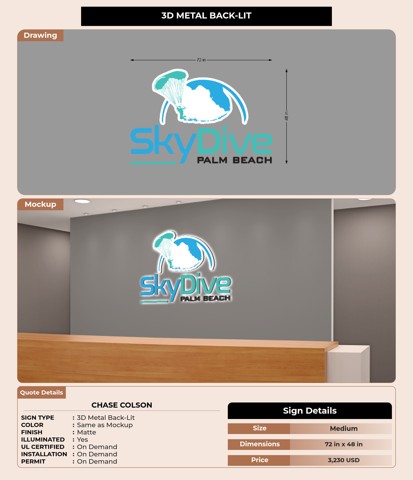 CUSTOM MOCKUP SIGN FOR Chase Colson