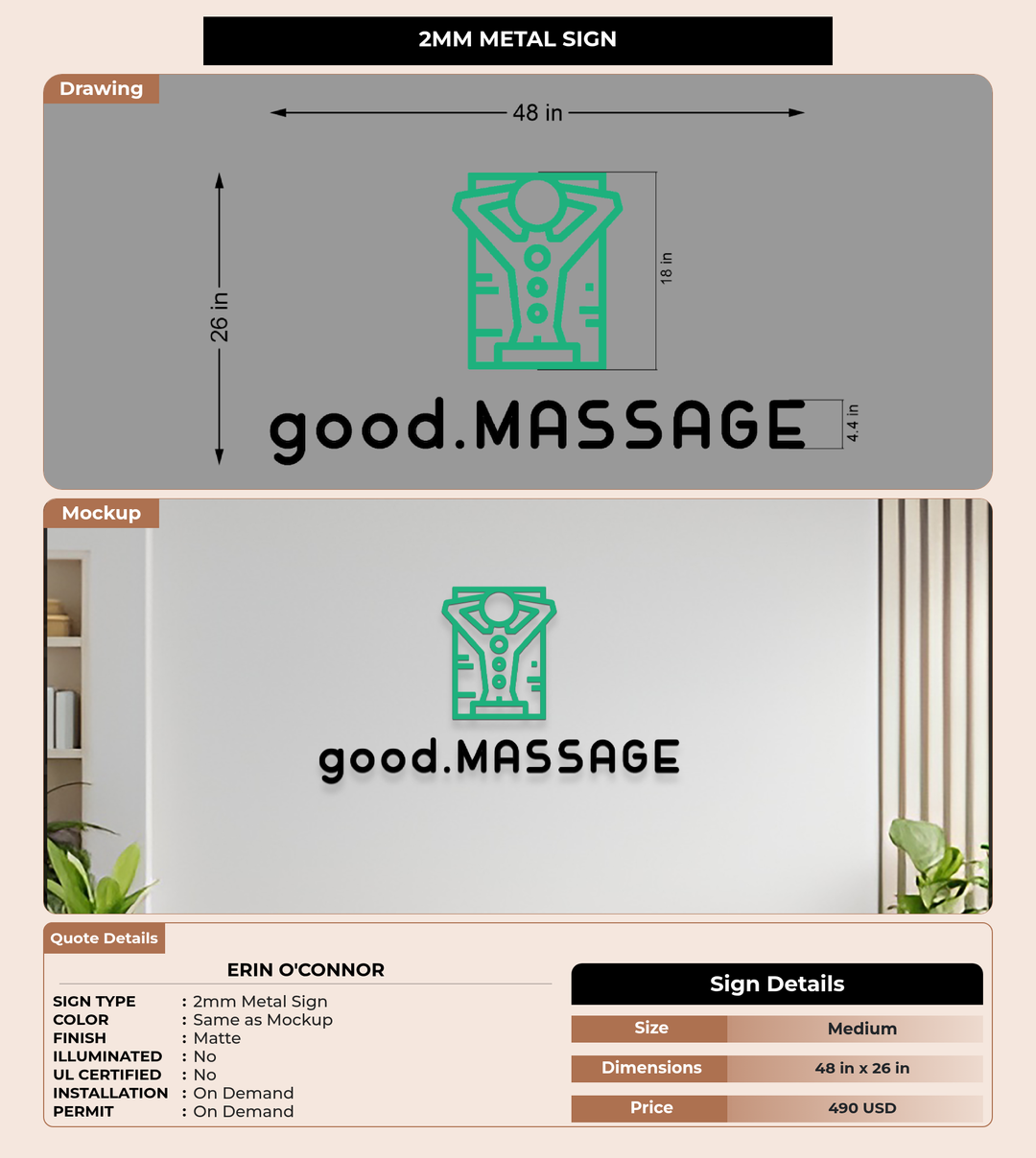 CUSTOM MOCKUP SIGN FOR Erin O&