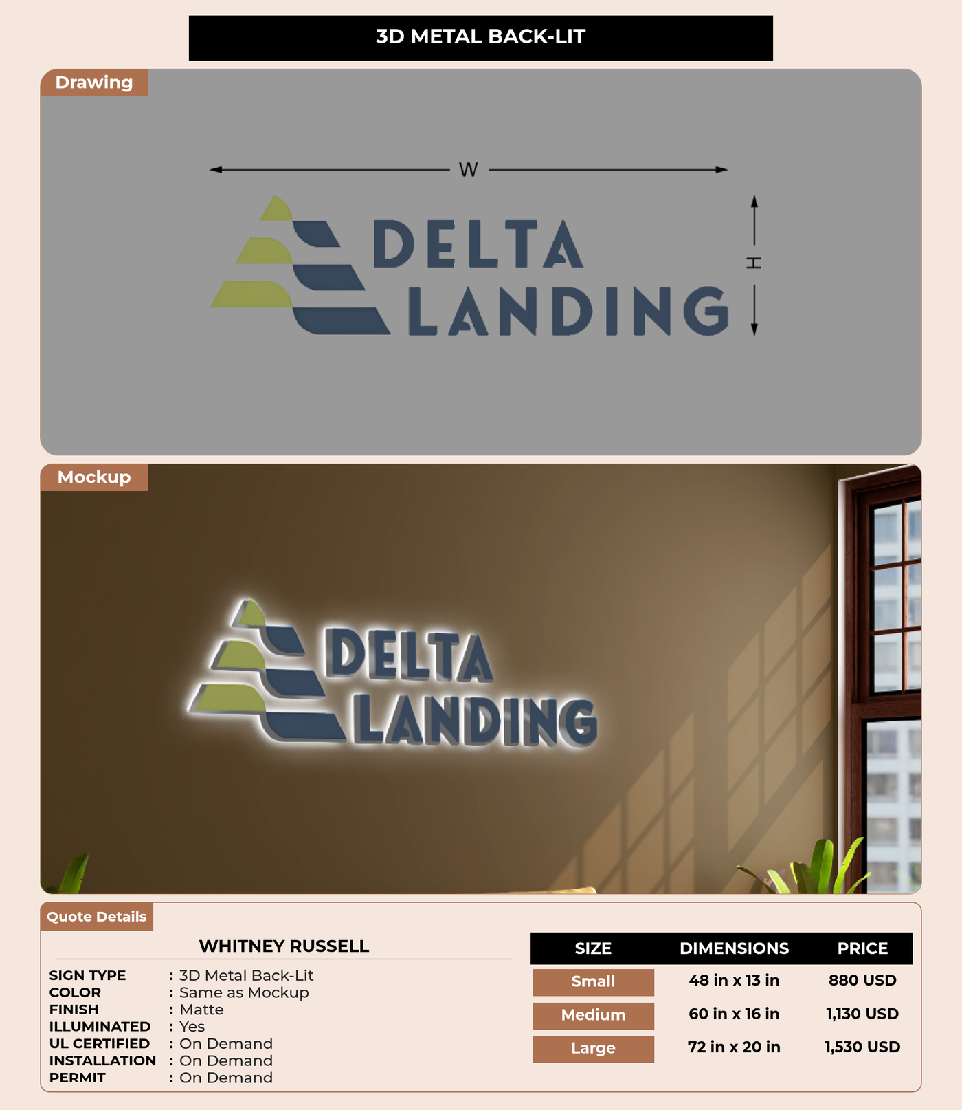 CUSTOM MOCKUP SIGN FOR Whitney Russell