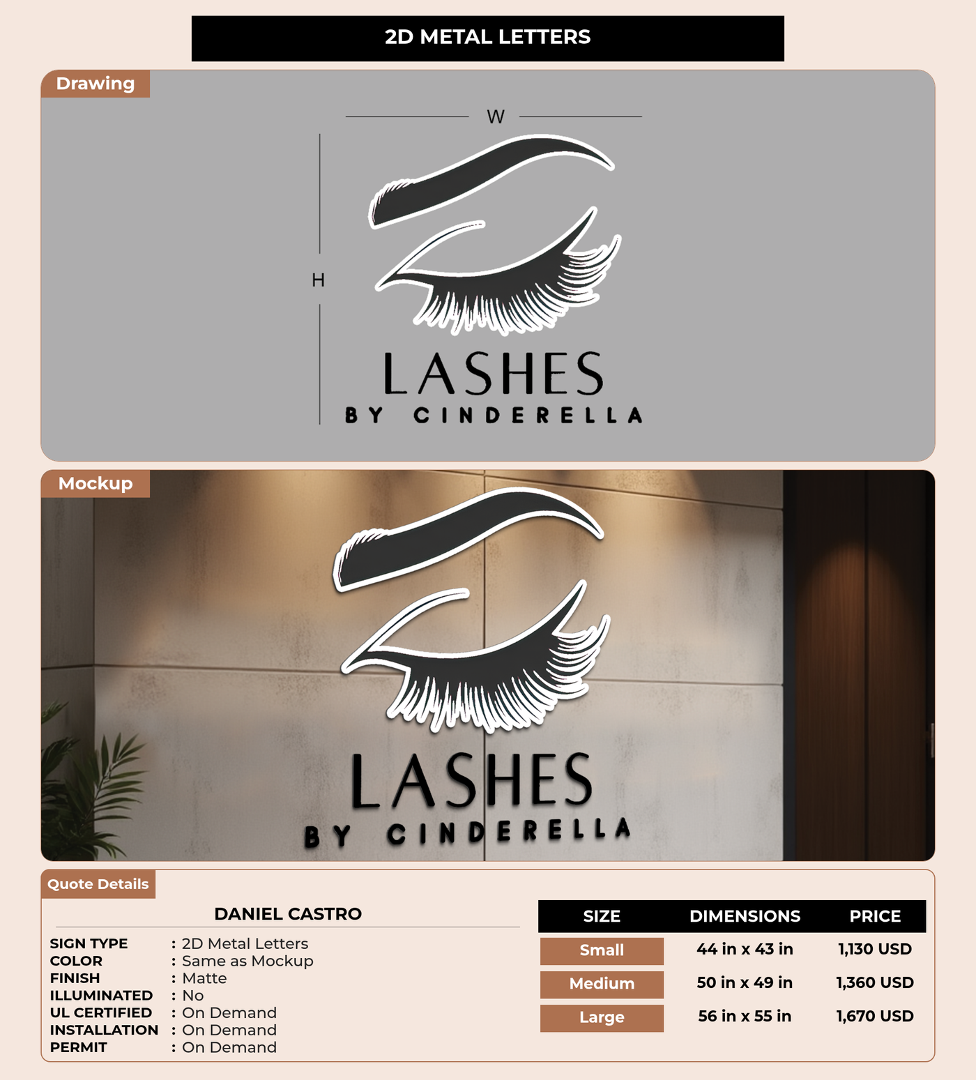 CUSTOM MOCKUP SIGN FOR Daniel Castro