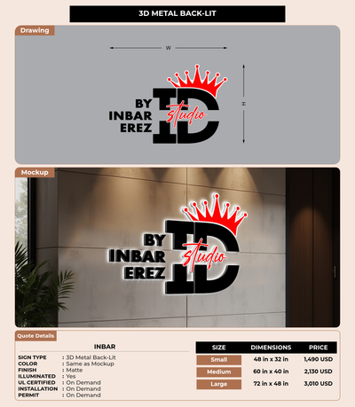 CUSTOM MOCKUP SIGN FOR Inbar