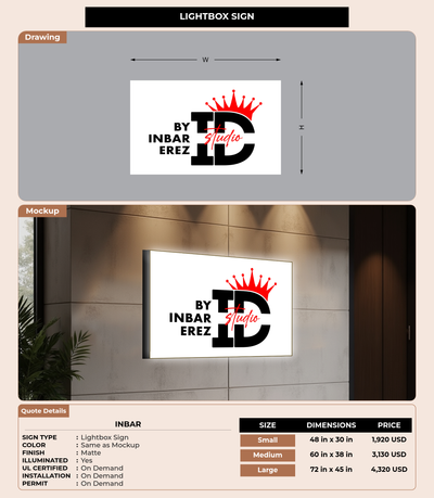 CUSTOM MOCKUP SIGN FOR Inbar