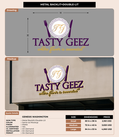 CUSTOM MOCKUP SIGN FOR Genesis Washington