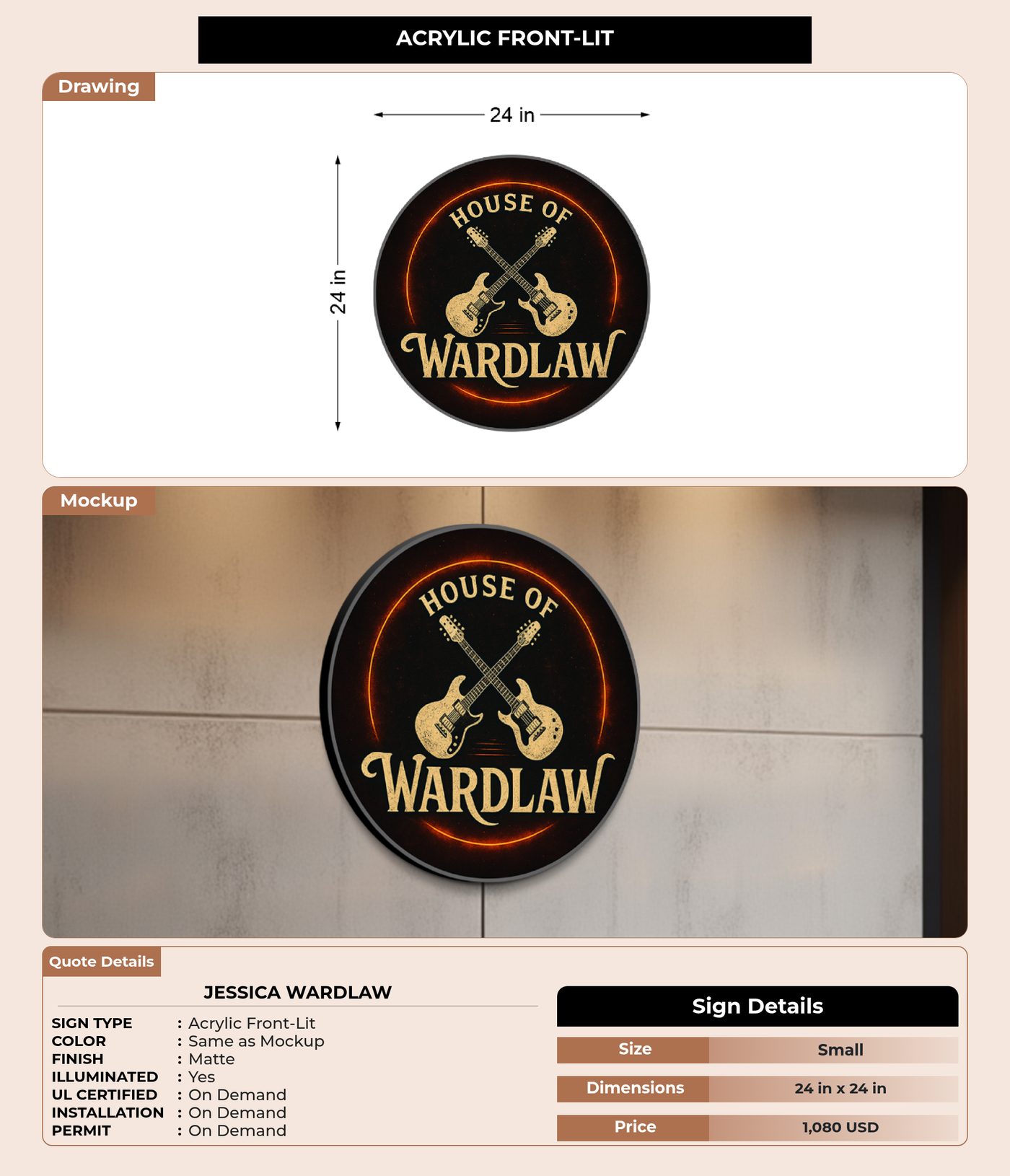 CUSTOM MOCKUP SIGN FOR Jessica Wardlaw
