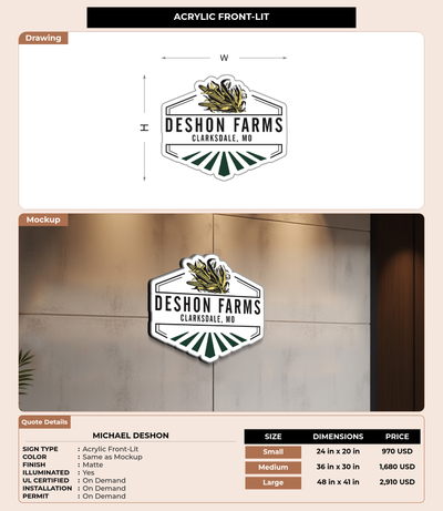 CUSTOM MOCKUP SIGN FOR Michael DeShon
