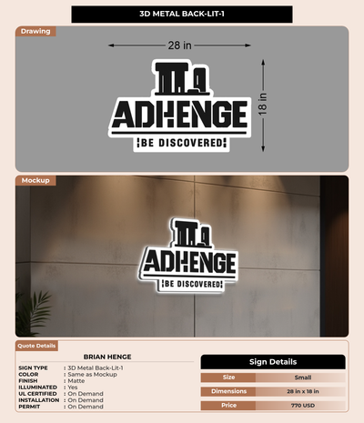 CUSTOM MOCKUP SIGN FOR Brian henge