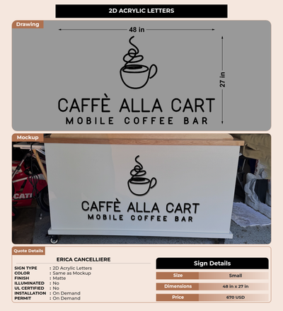 CUSTOM MOCKUP SIGN FOR Erica Cancelliere