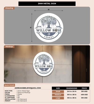 CUSTOM MOCKUP SIGN FOR Adream2believe@aol.com