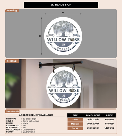 CUSTOM MOCKUP SIGN FOR Adream2believe@aol.com