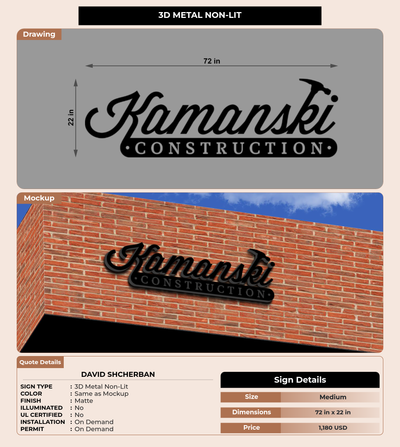 CUSTOM MOCKUP SIGN FOR david shcherban
