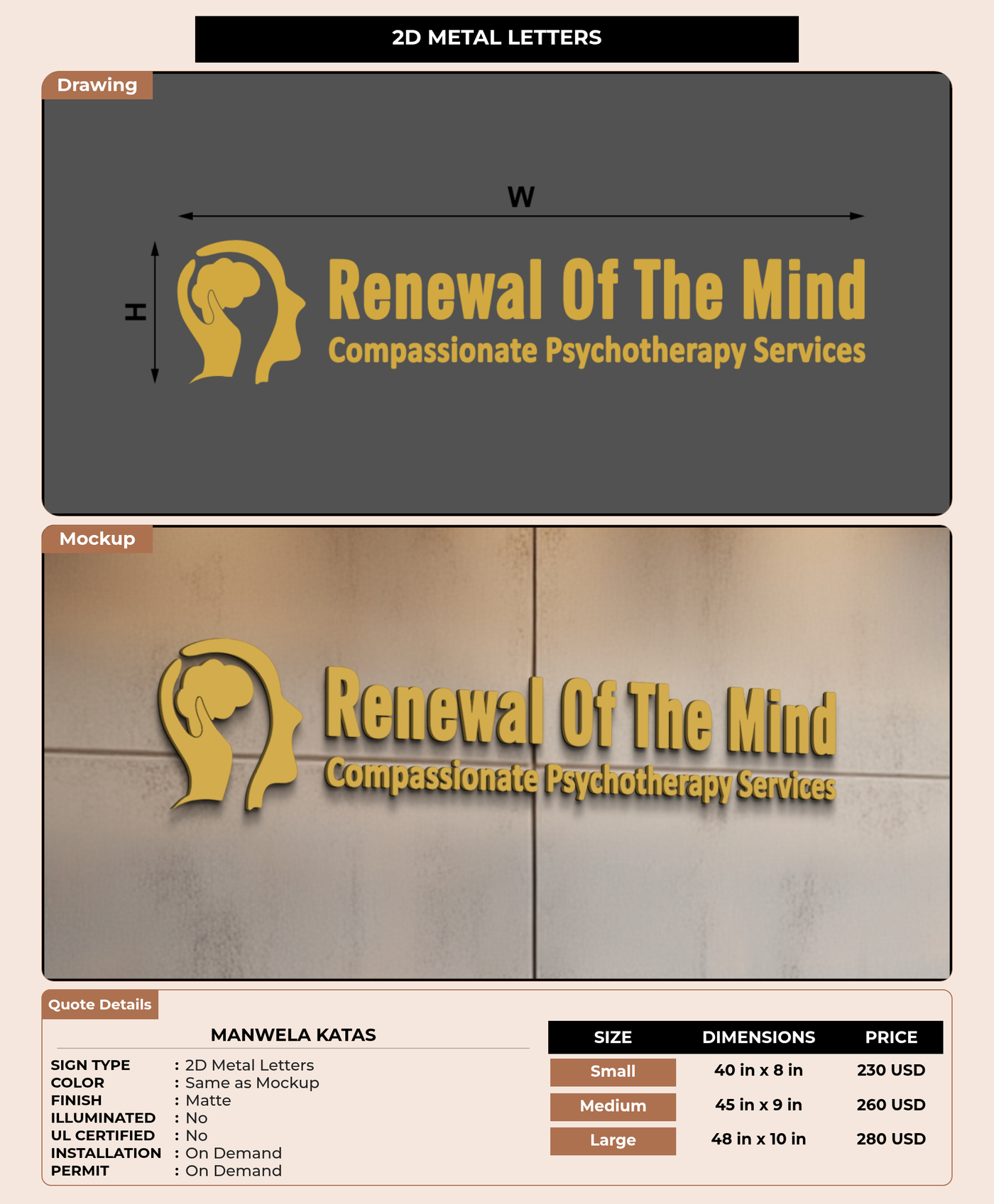 CUSTOM MOCKUP SIGN FOR Manwela Katas