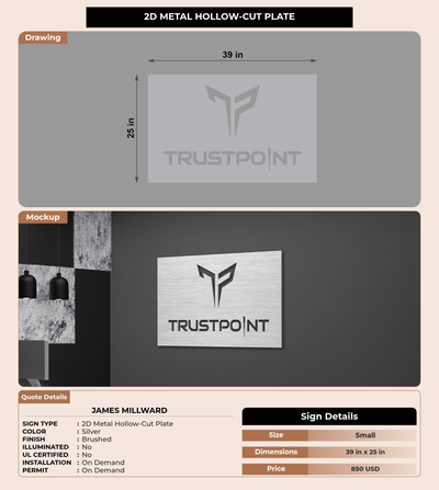 CUSTOM MOCKUP SIGN FOR James Millward