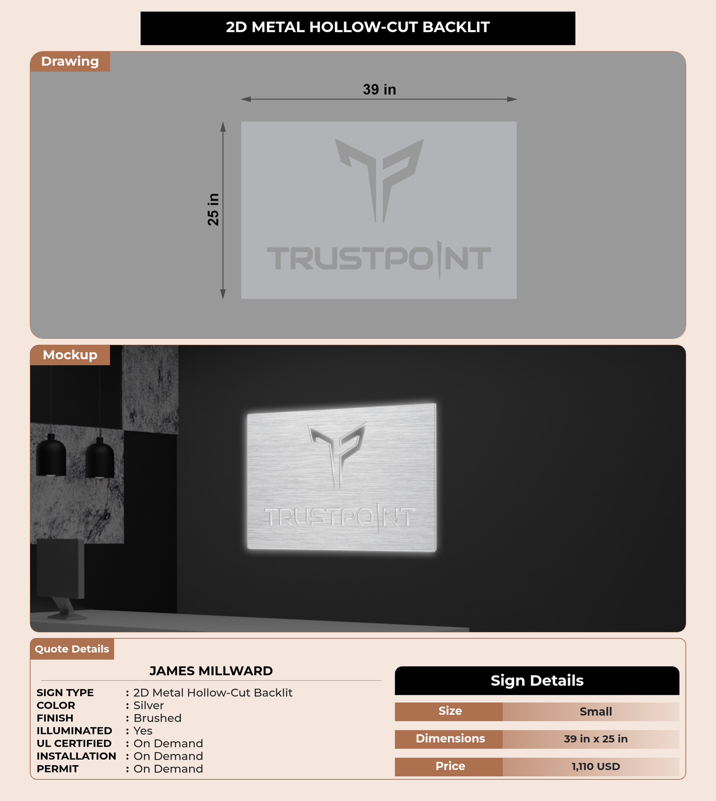 CUSTOM MOCKUP SIGN FOR James Millward