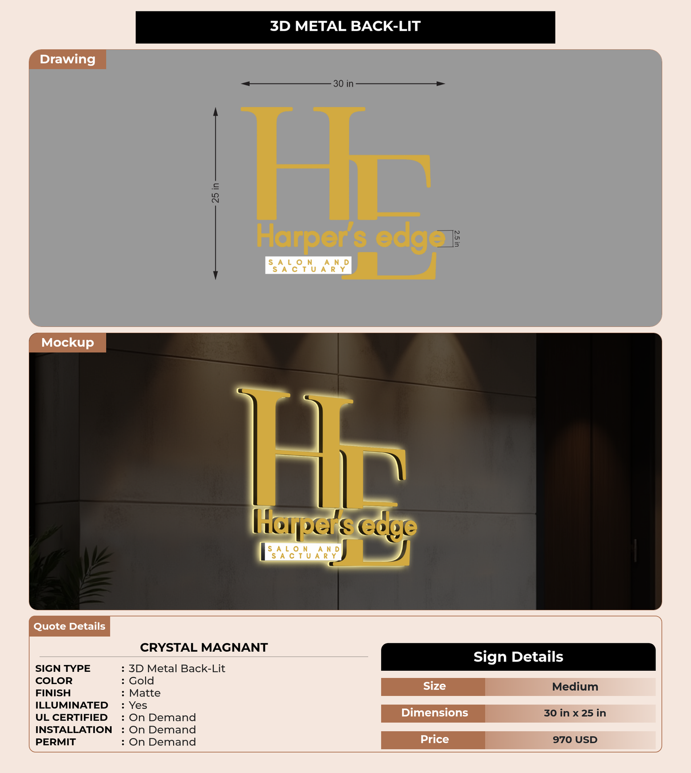 CUSTOM MOCKUP SIGN FOR Crystal Magnant