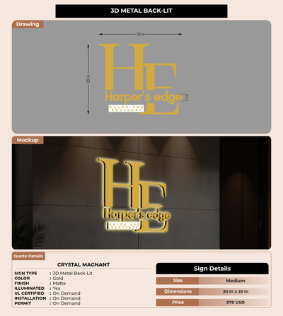 CUSTOM MOCKUP SIGN FOR Crystal Magnant