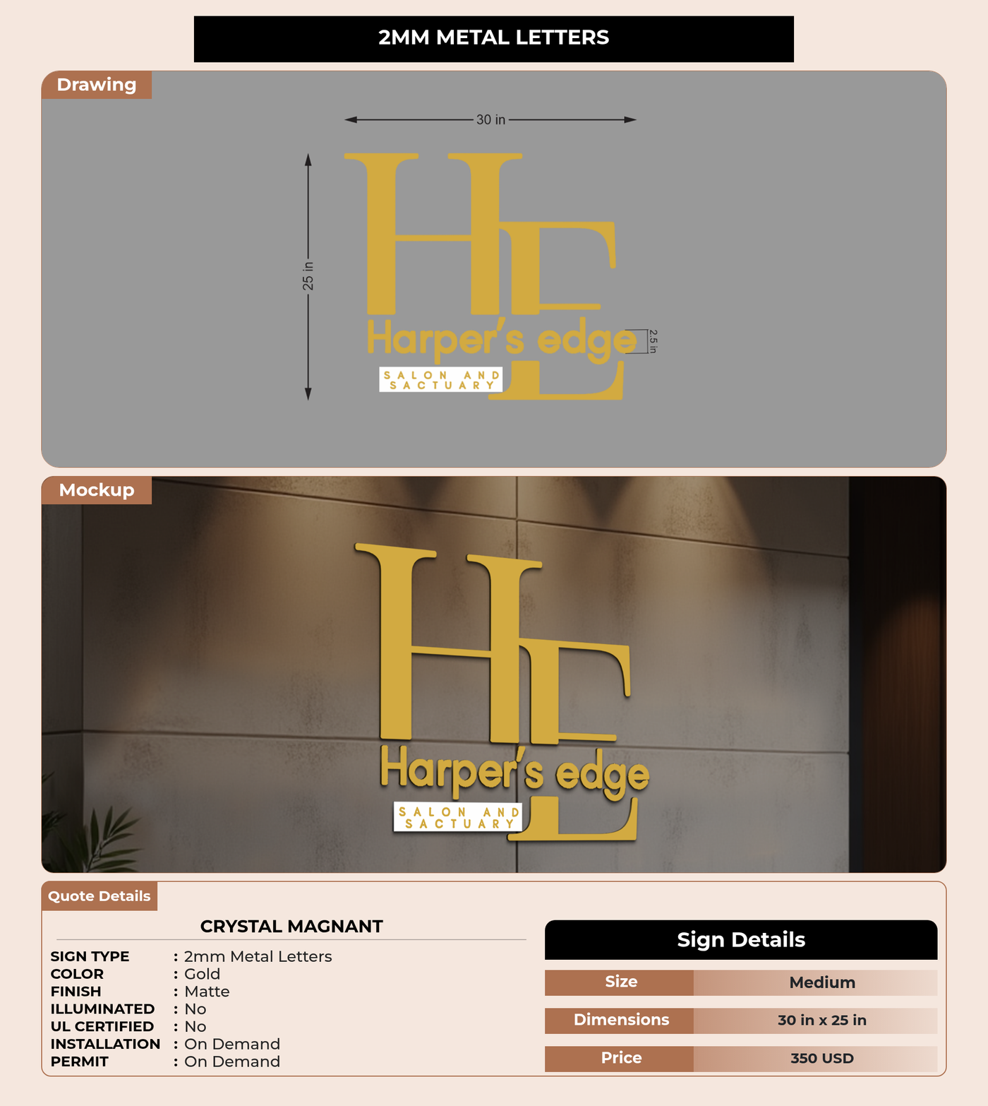 CUSTOM MOCKUP SIGN FOR Crystal Magnant