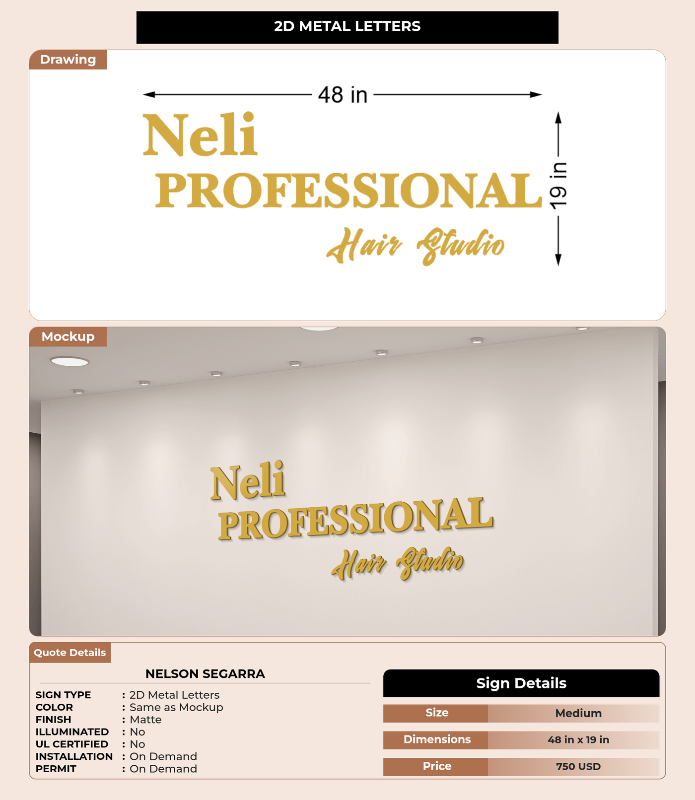 CUSTOM MOCKUP SIGN FOR Nelson segarra