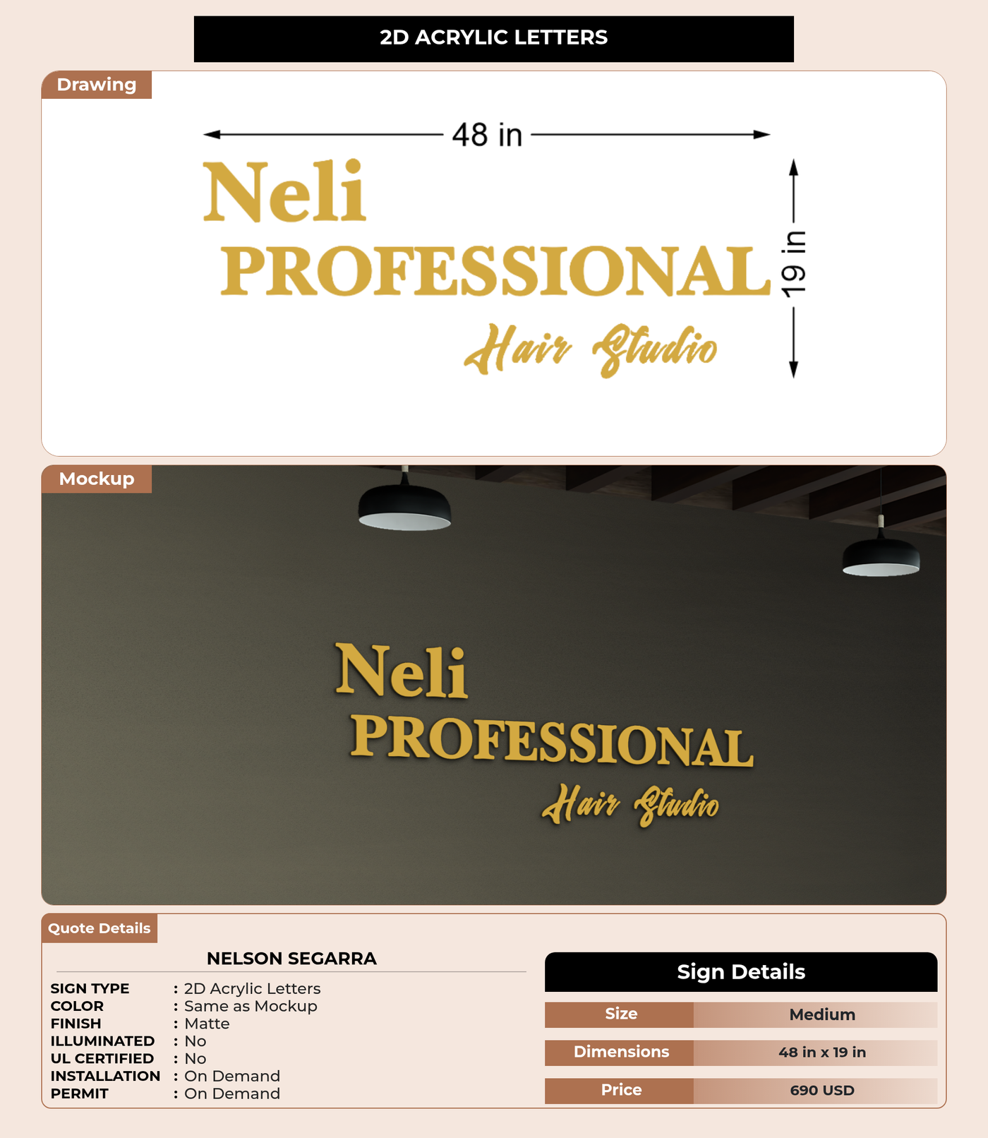 CUSTOM MOCKUP SIGN FOR Nelson segarra