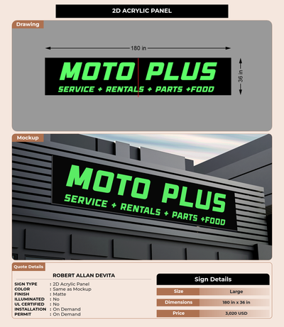 CUSTOM MOCKUP SIGN FOR Robert Allan Devita
