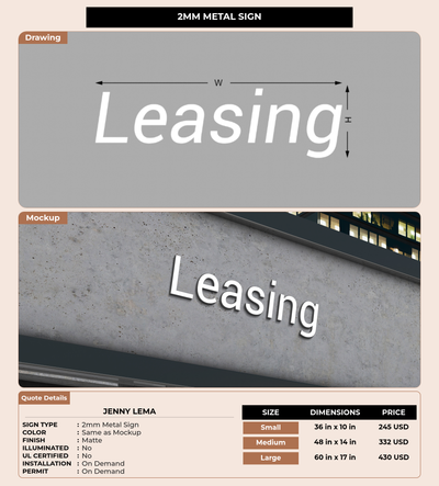 CUSTOM MOCKUP SIGN FOR Jenny Lema