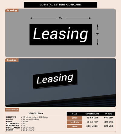 CUSTOM MOCKUP SIGN FOR Jenny Lema