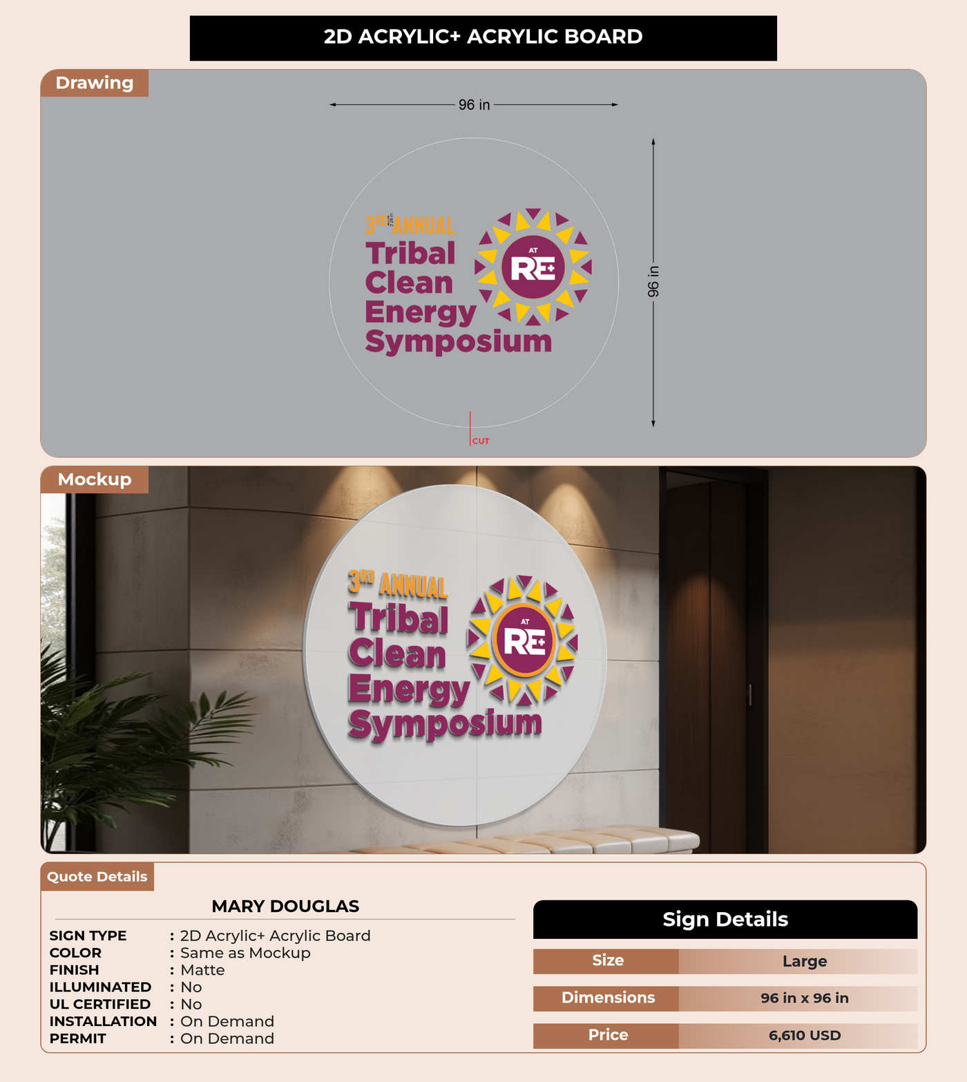CUSTOM MOCKUP SIGN FOR Mary Douglas