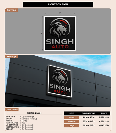 CUSTOM MOCKUP SIGN FOR Singh Singh