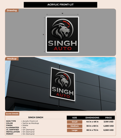 CUSTOM MOCKUP SIGN FOR Singh Singh