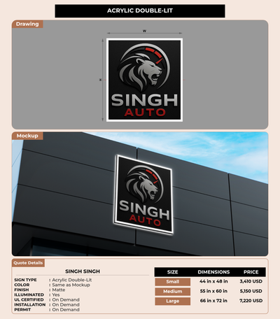 CUSTOM MOCKUP SIGN FOR Singh Singh