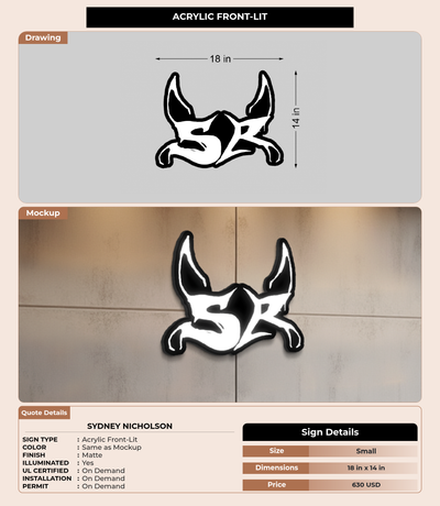 CUSTOM MOCKUP SIGN FOR Sydney Nicholson