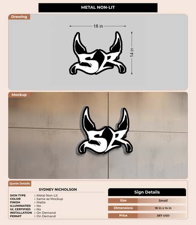 CUSTOM MOCKUP SIGN FOR Sydney Nicholson