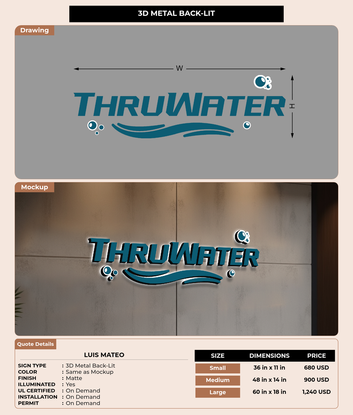 CUSTOM MOCKUP SIGN FOR Luis Mateo