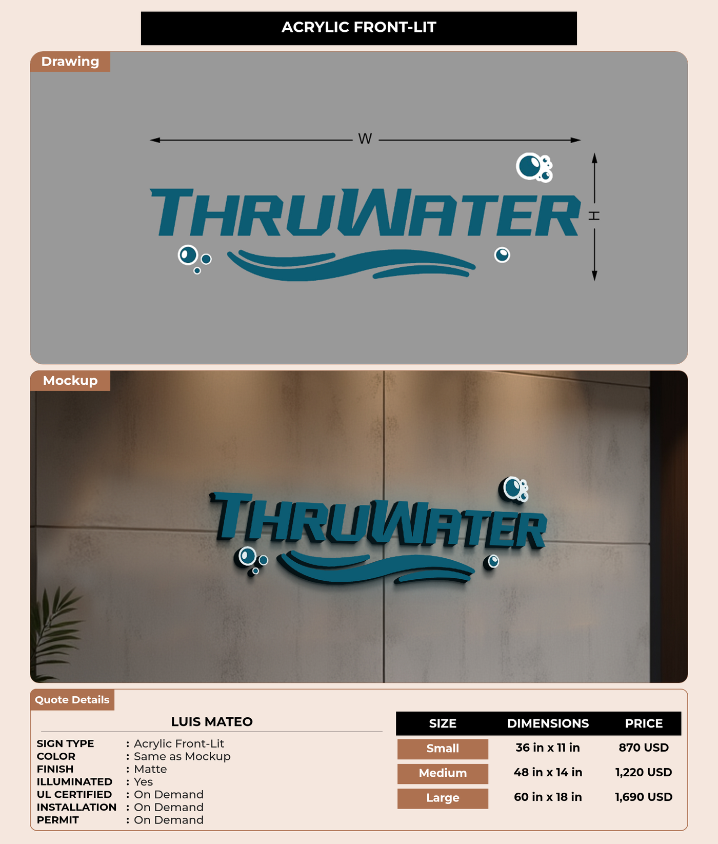 CUSTOM MOCKUP SIGN FOR Luis Mateo