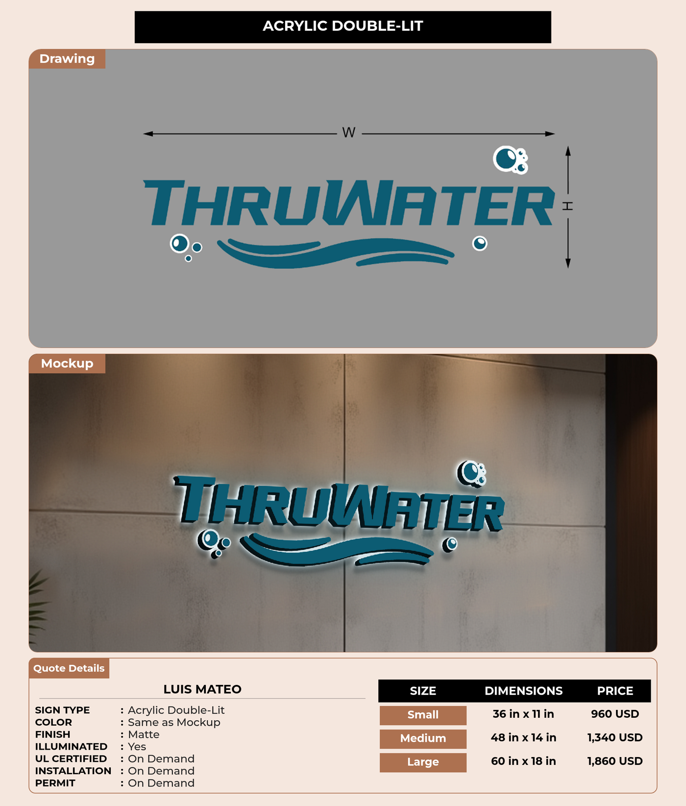 CUSTOM MOCKUP SIGN FOR Luis Mateo