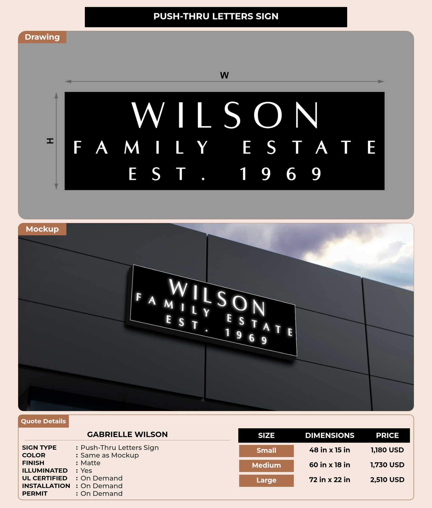 CUSTOM MOCKUP SIGN FOR Gabrielle wilson