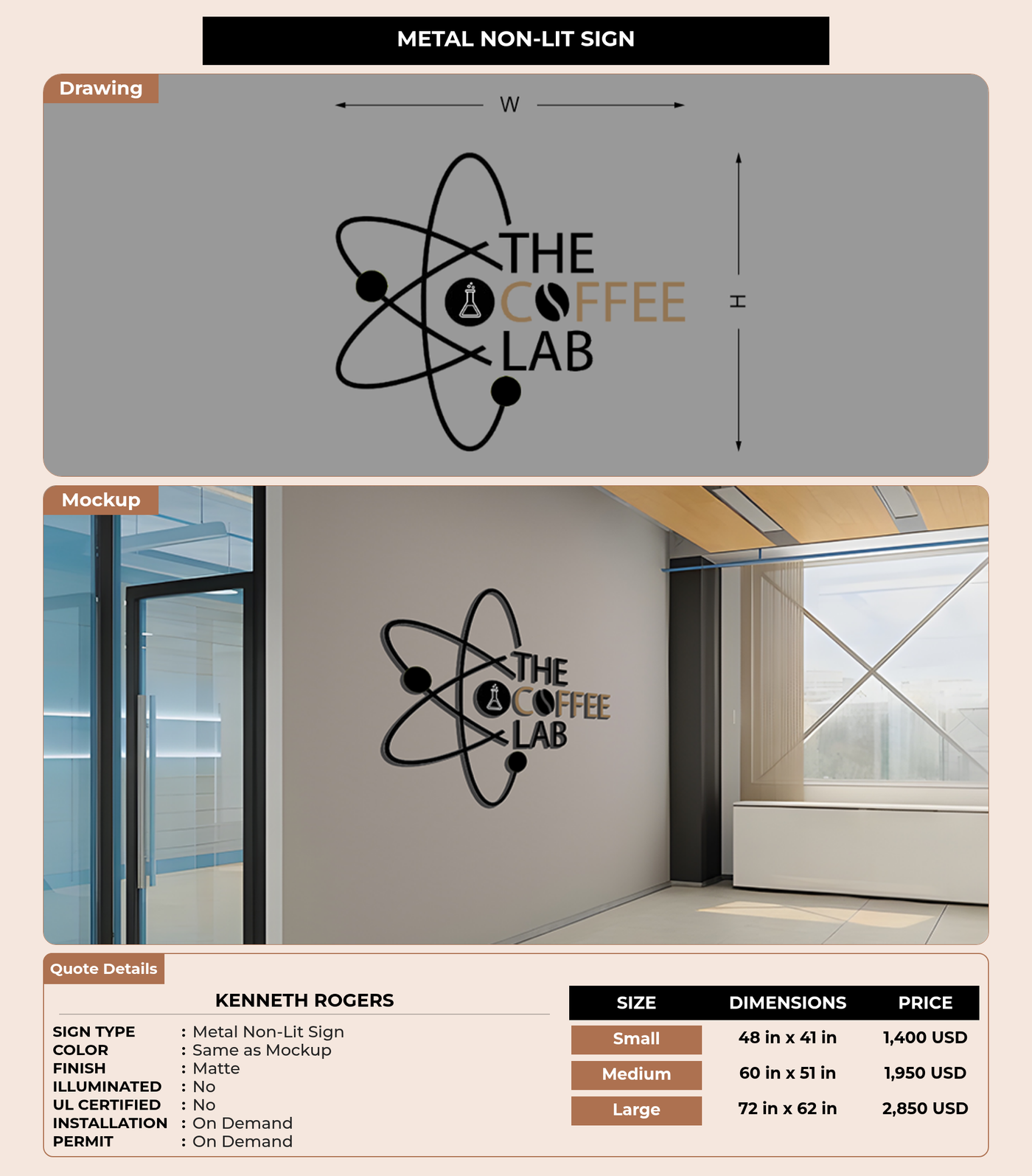 CUSTOM MOCKUP SIGN FOR Kenneth Rogers
