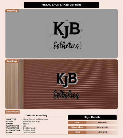 CUSTOM MOCKUP SIGN FOR Christy Blouinq